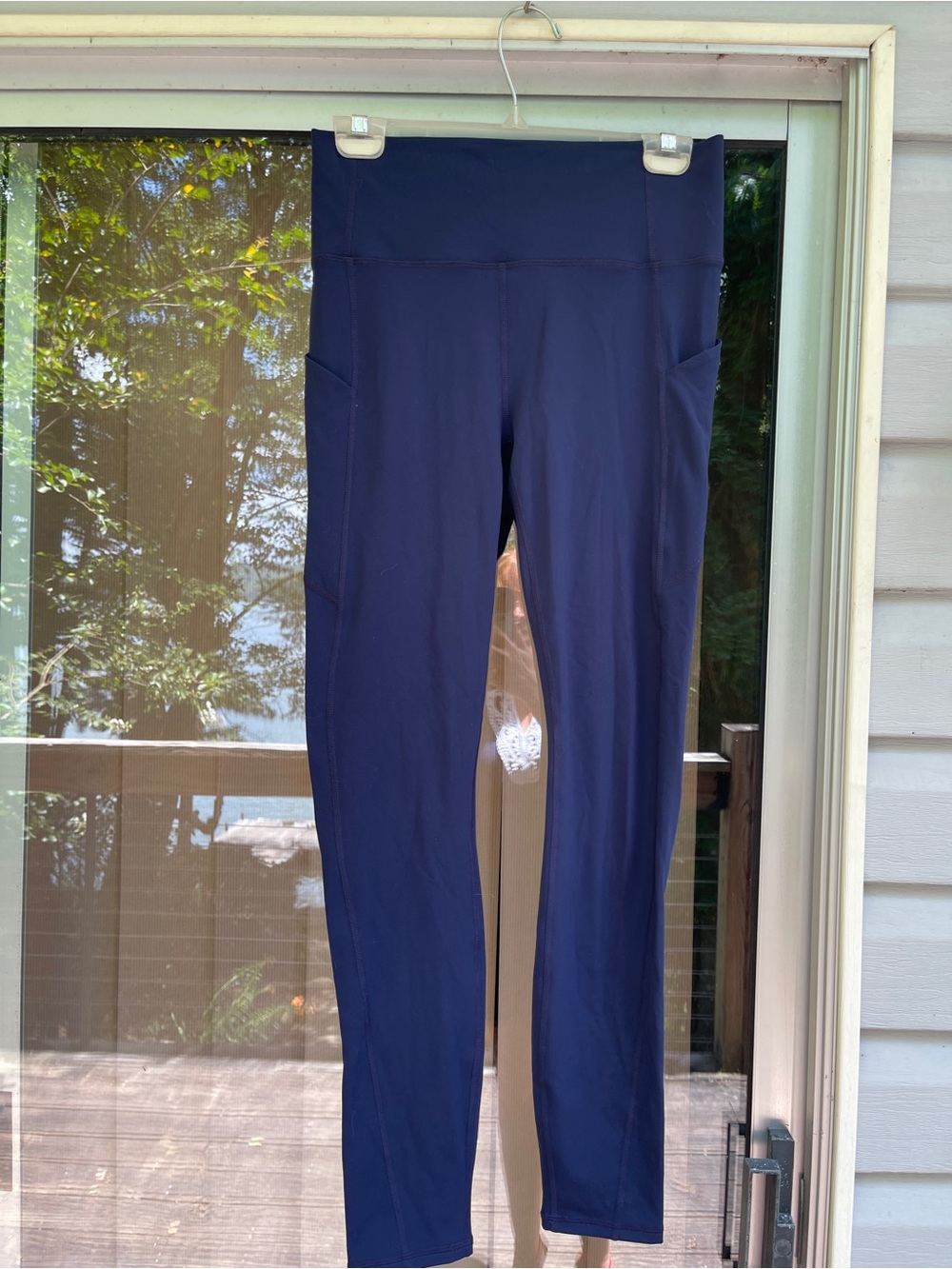 Fabletics Navy High-Waist Pocket Leggings